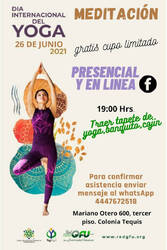 Evento Día Internacional del Yoga DIY 2021 San Luis Potosi México de la RedGFU