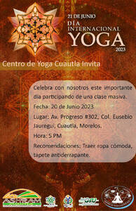 Evento Día Internacional del Yoga DIY 2023 Ashram Cuautla, México de la RedGFU