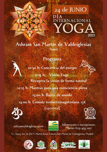 Evento Día Internacional del Yoga DIY 2023 Ashram San Martín de Valdeiglesias, Madrid, España de la RedGFU