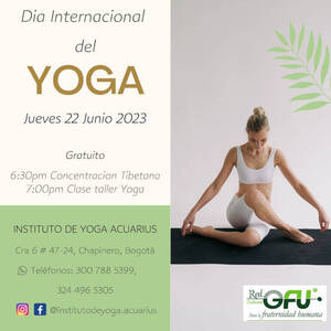 Evento Día Internacional del Yoga DIY 2023 Bogotá, Colombia de la RedGFU