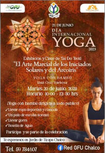 Evento Día Internacional del Yoga DIY 2023 Chalco, México de la RedGFU
