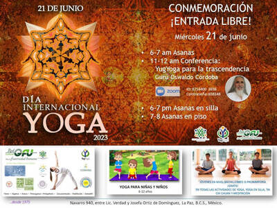 Evento Día Internacional del Yoga DIY 2023 en La Paz, BCS, México de la RedGFU