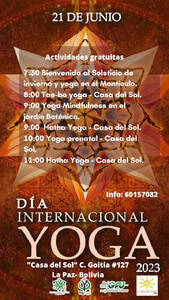 Evento Día Internacional del Yoga DIY 2023 La Paz, Bolivia de la RedGFU