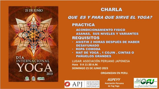 Evento Día Internacional del Yoga DIY 2023 Perú de la RedGFU